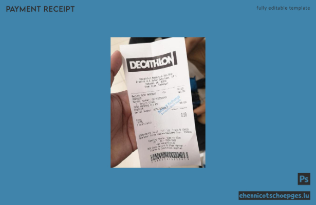 Beispiel einer Zahlungsquittung von Decathlon